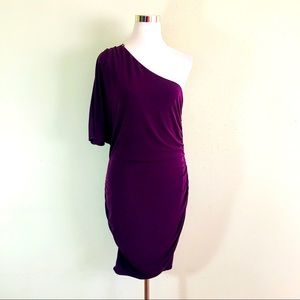 One shoulder asymmetrical bodycon dress